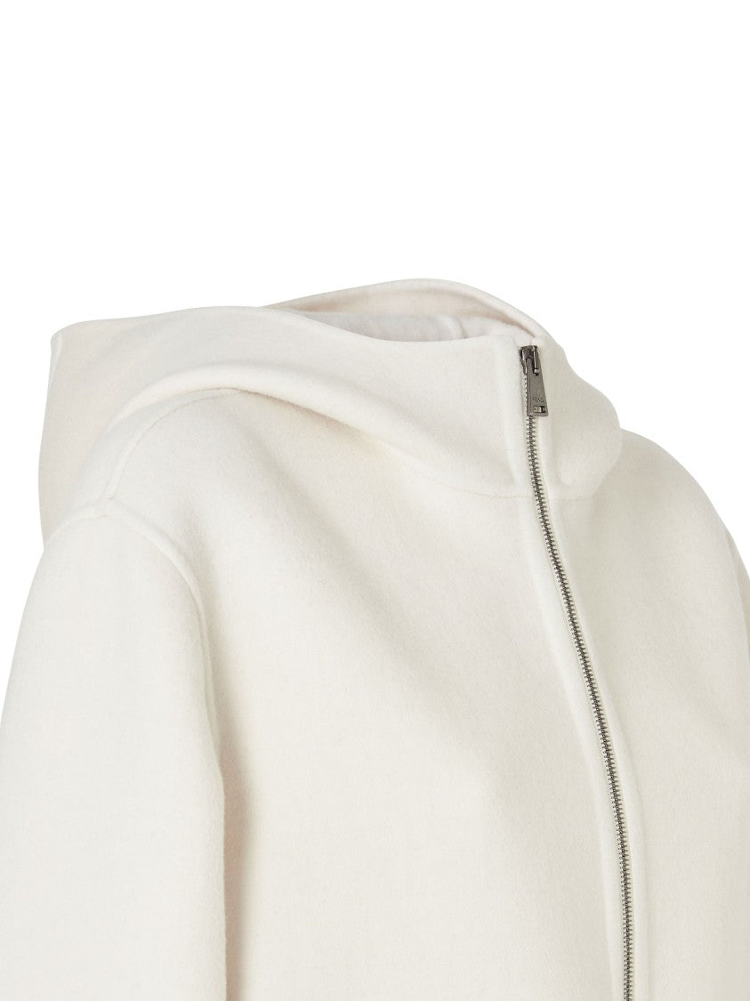 Fendi Ivory Blouson Ff Zucca Hooded Wool Blouson Jacket