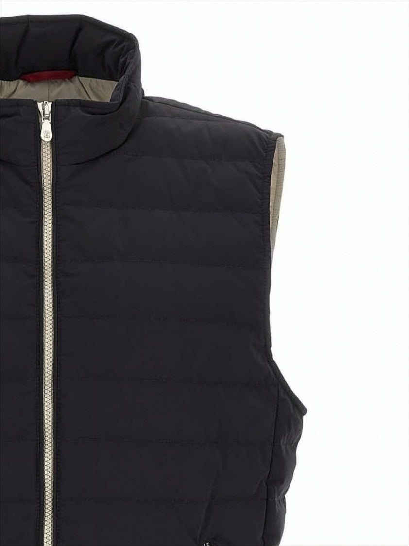 Brunello Cucinelli Taffeta Padded Vest With Horizontal Quilting