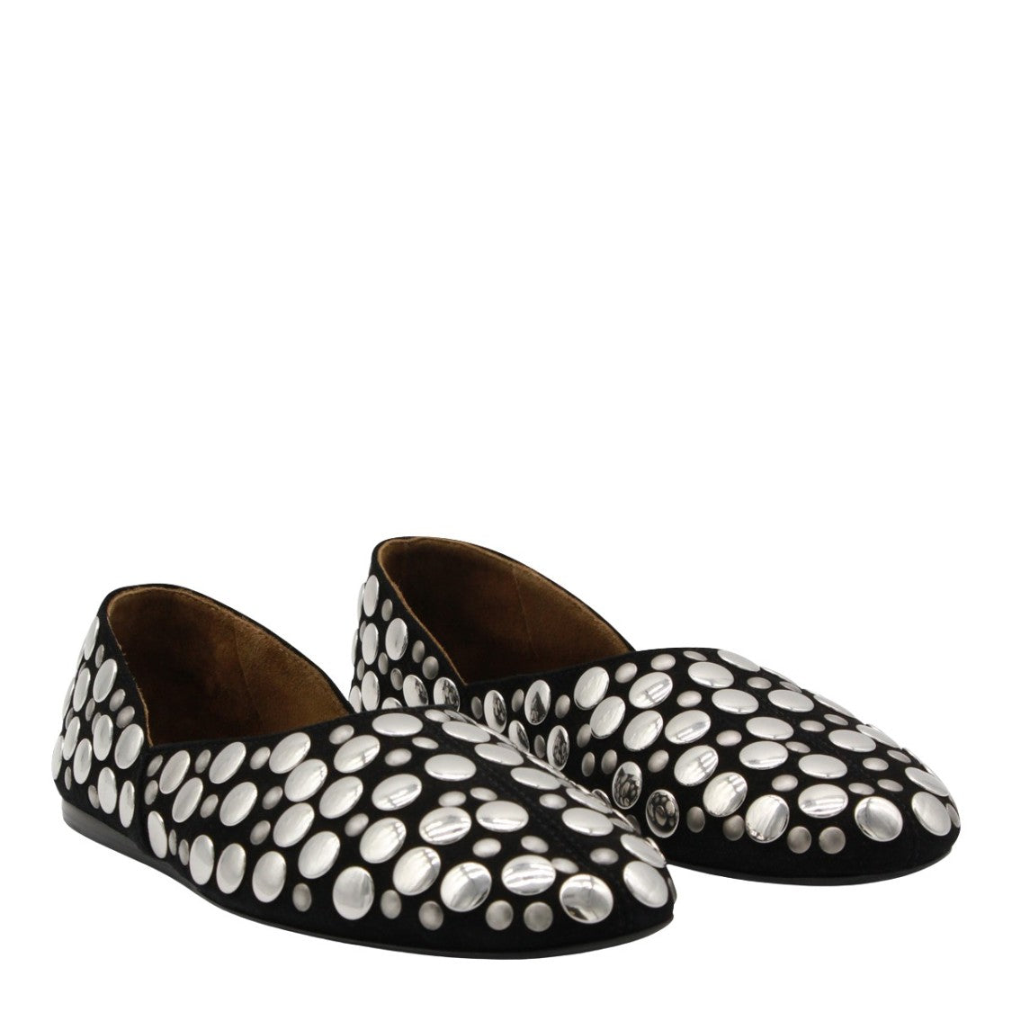 Khaite Studded Pointed Toe Flats With Refined Silhouette