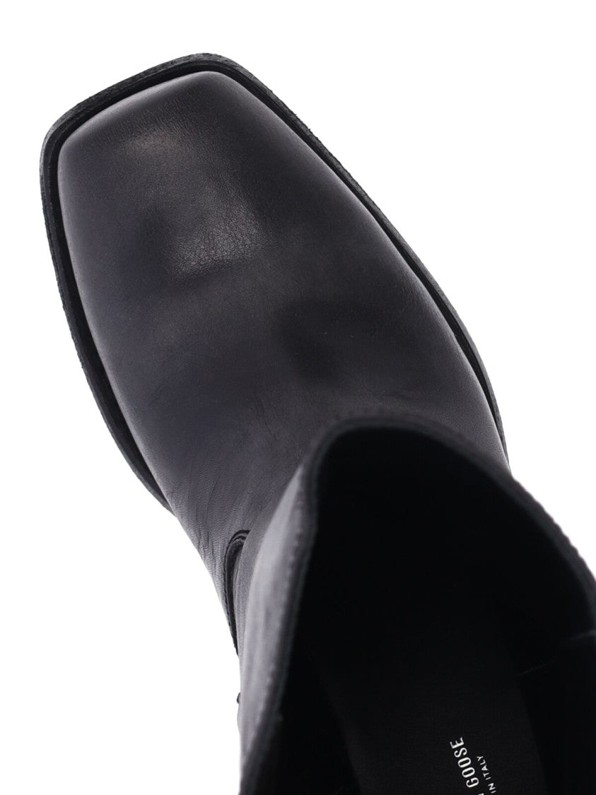 Golden Goose Black Leather Biker Boots