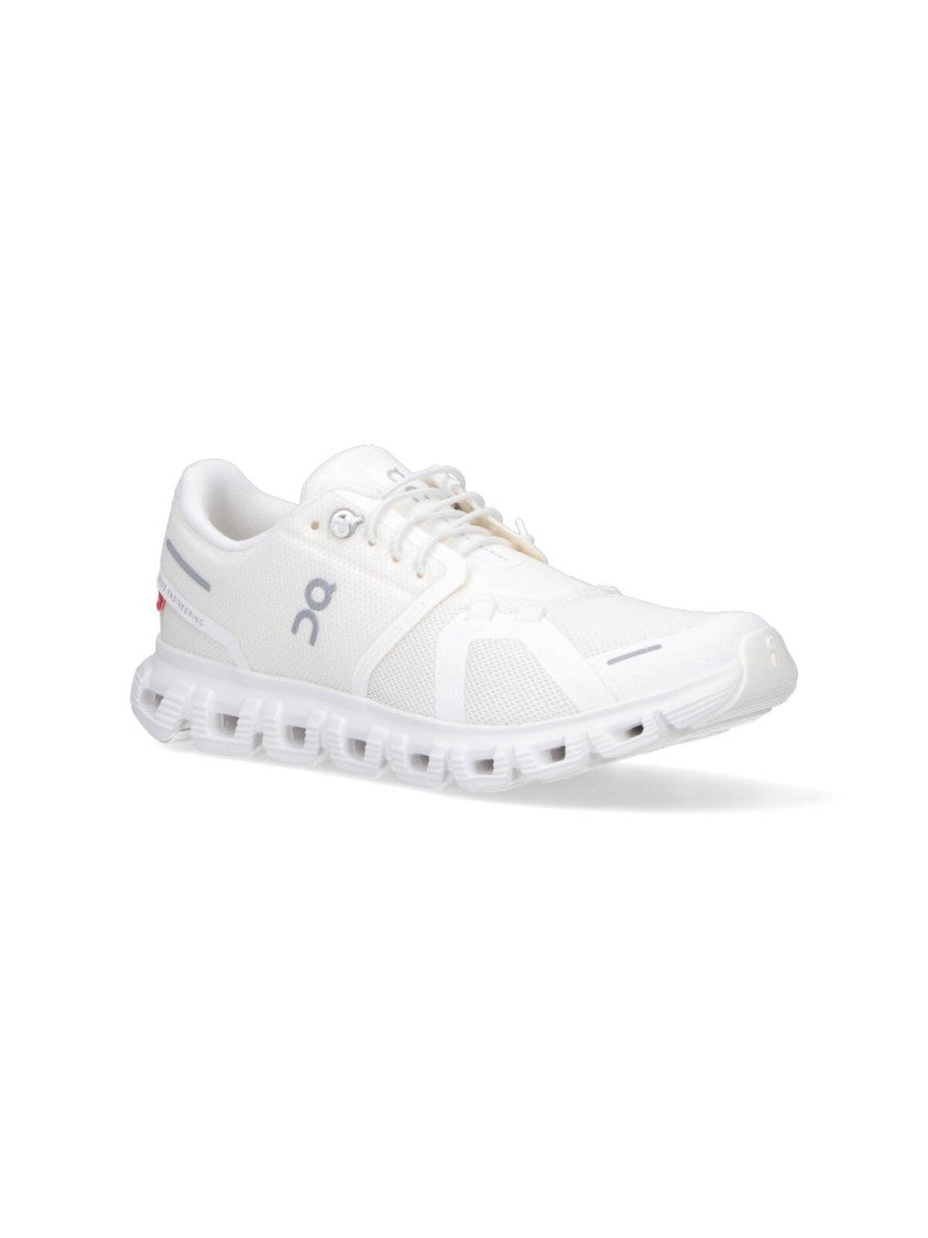 On Rounded Toe White Mesh Sneakers