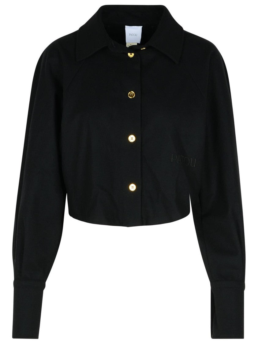 Patou Black Virgin Wool Blend Shirt