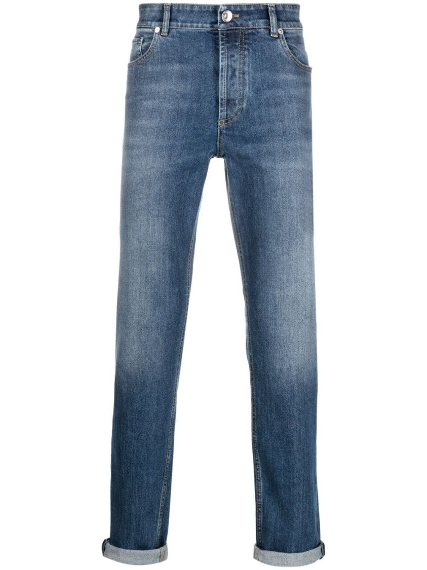 Brunello Cucinelli Mid-Rise Blue Jeans With Classic Five-Pocket Design
