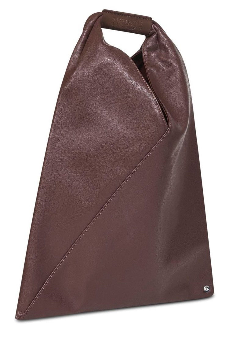 Mm6 By Maison Margiela Structured Brown Handbag With Smooth Finish