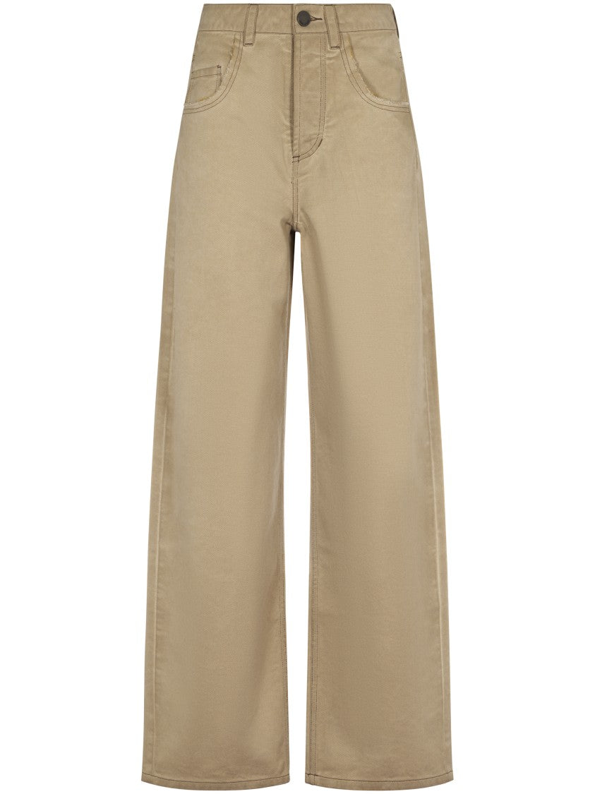 Uma Wang Wide-Leg Brown Trousers With High Waist