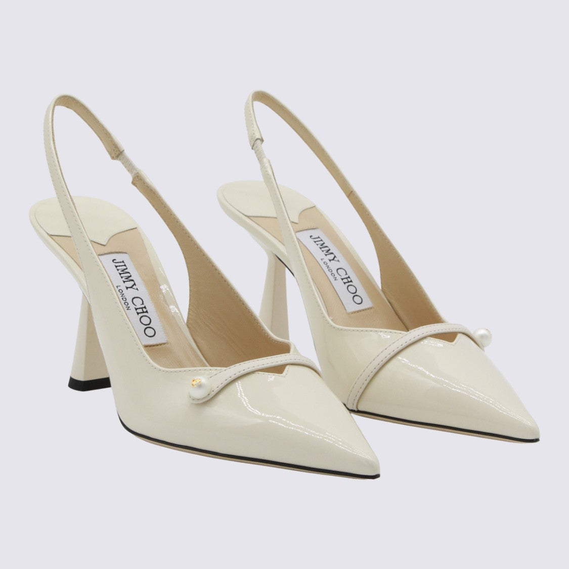 Jimmy Choo Glossy Finish Pointed-Toe Slingback Pumps