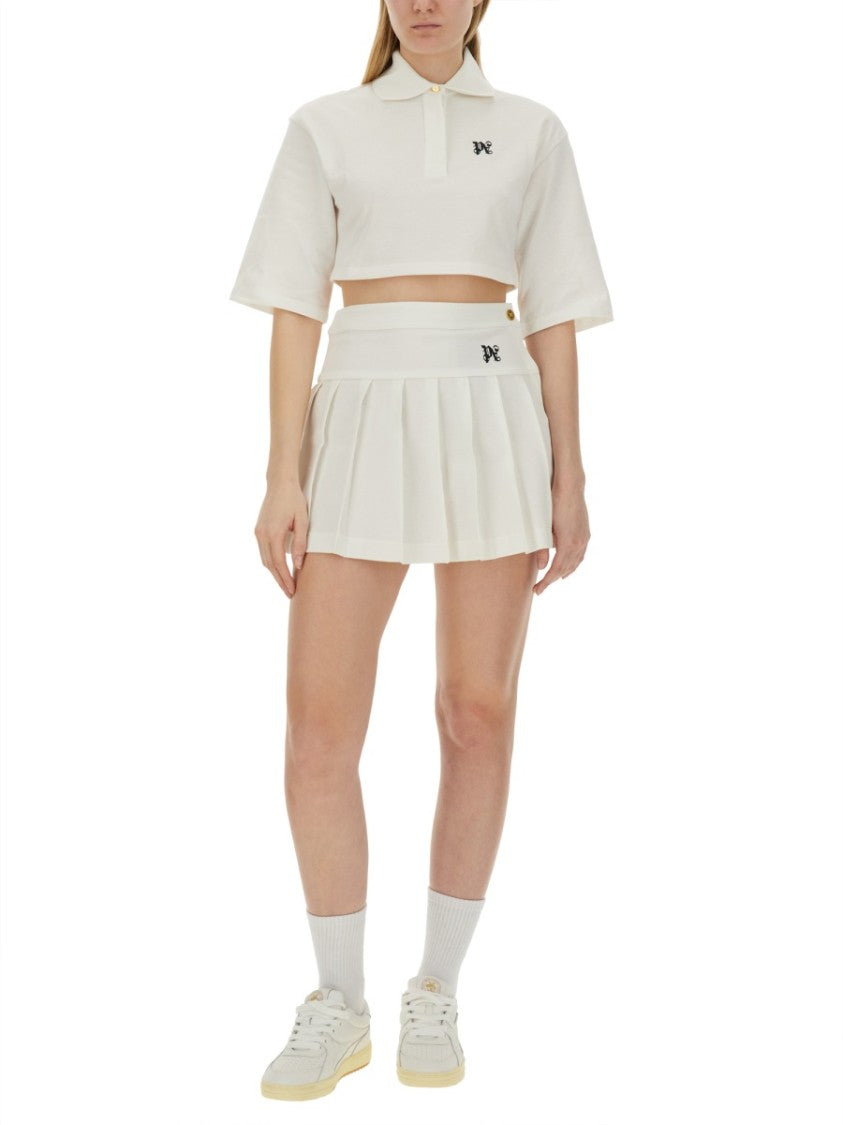 Palm Angels Monogram Cropped Polo Shirt