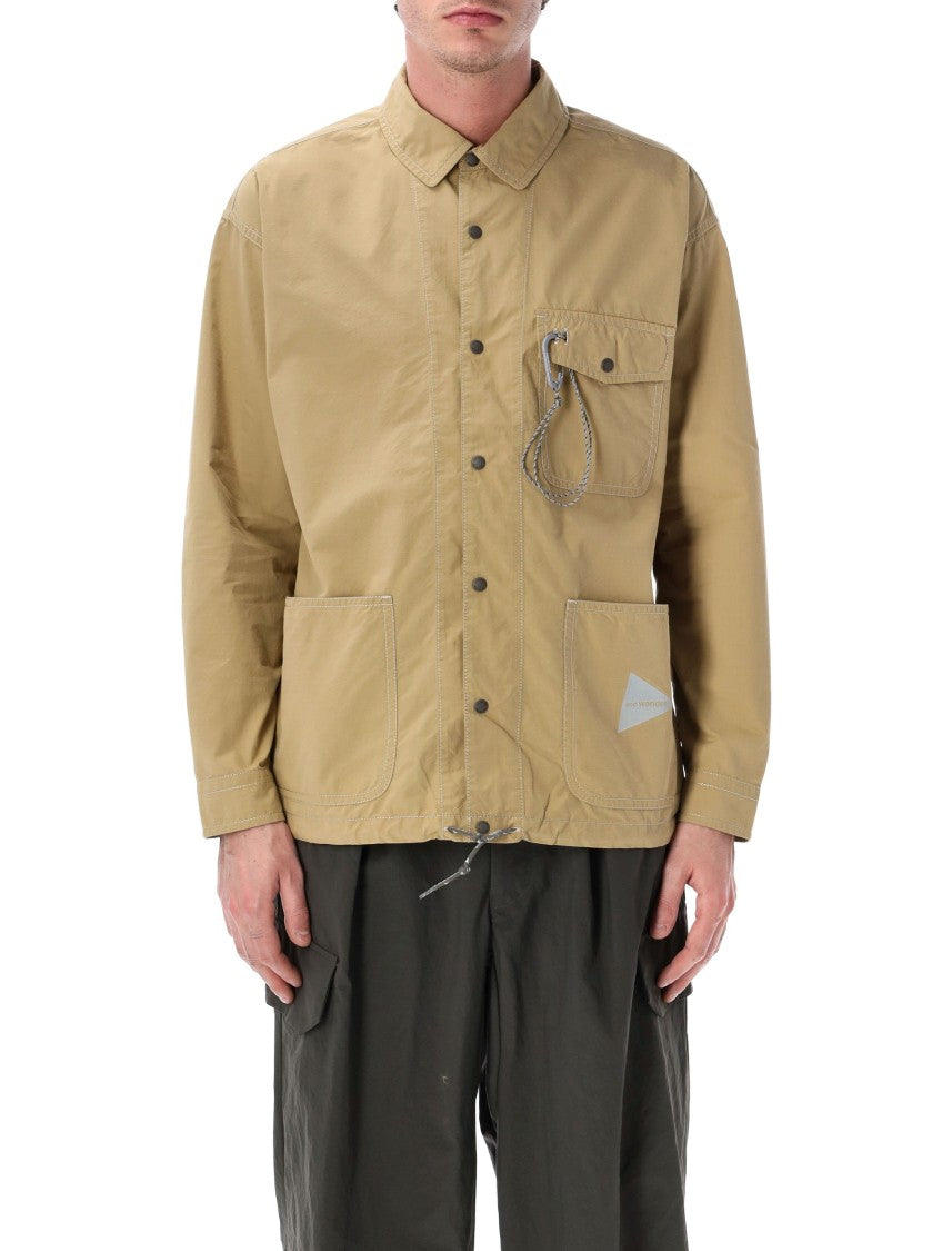 And Wander Technical Cotton Long Shirt Jacket