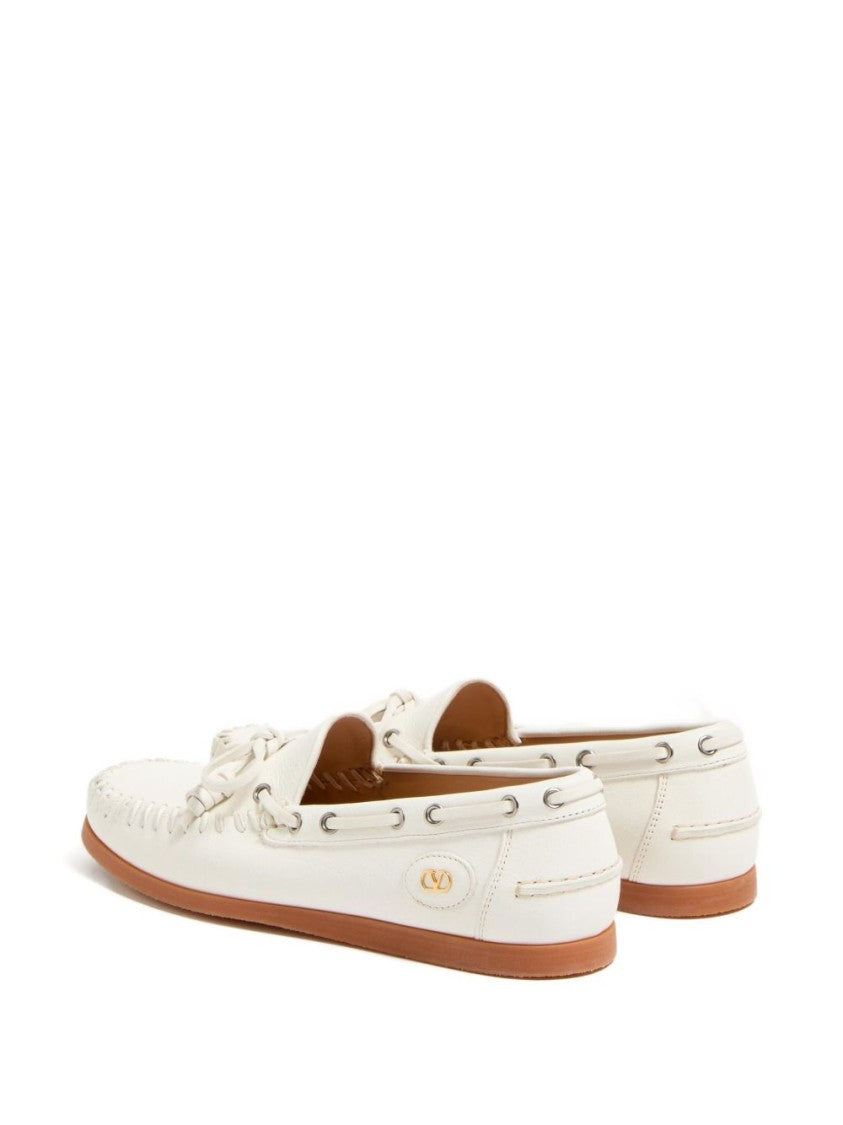 Valentino Garavani Moccasin Design Flat Shoes With Bow Detail