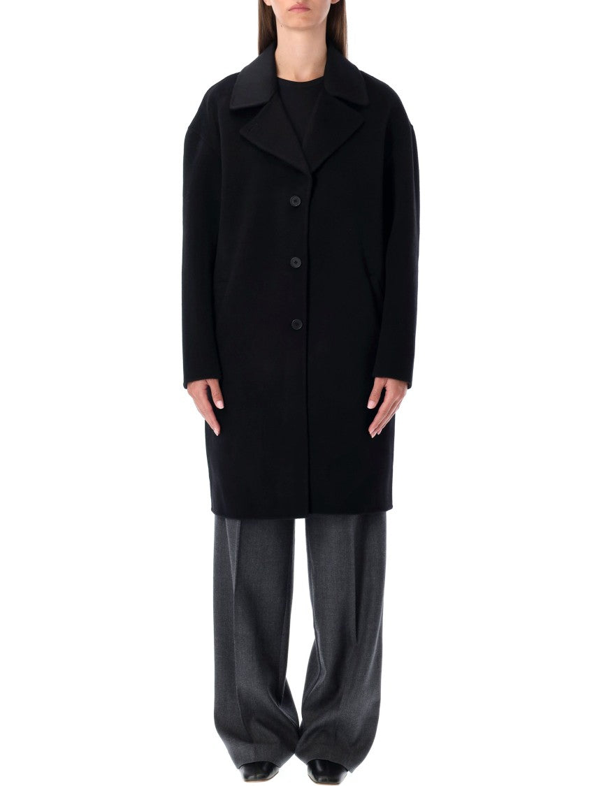 Anine Bing Oversized Wool Blend Coat With Classic Lapel And Button Closure