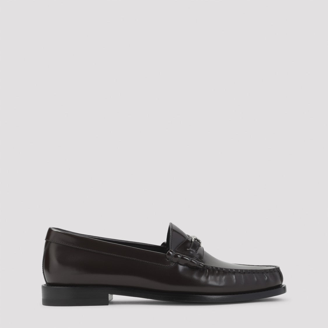 Celine Triomphe 15 Brown Bull Leather Loafers
