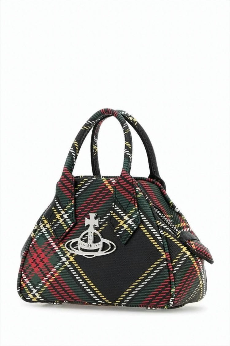Vivienne Westwood Structured Crossbody Bag With Tartan Pattern