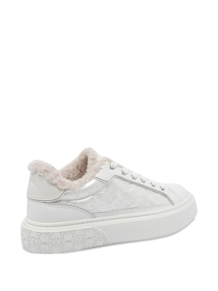 Pinko White Yoko 21 Calf Leather Low-Top Trainers