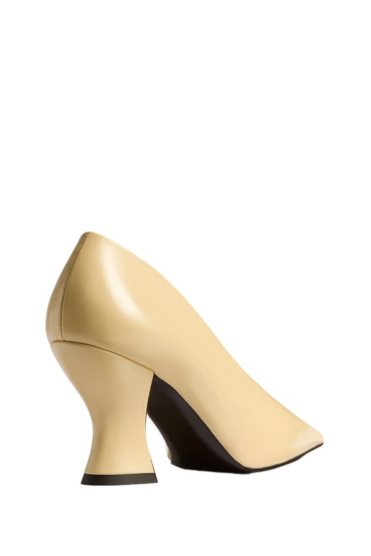 Khaite Colleen 75 Glazed Calfskin Block Heel Pumps