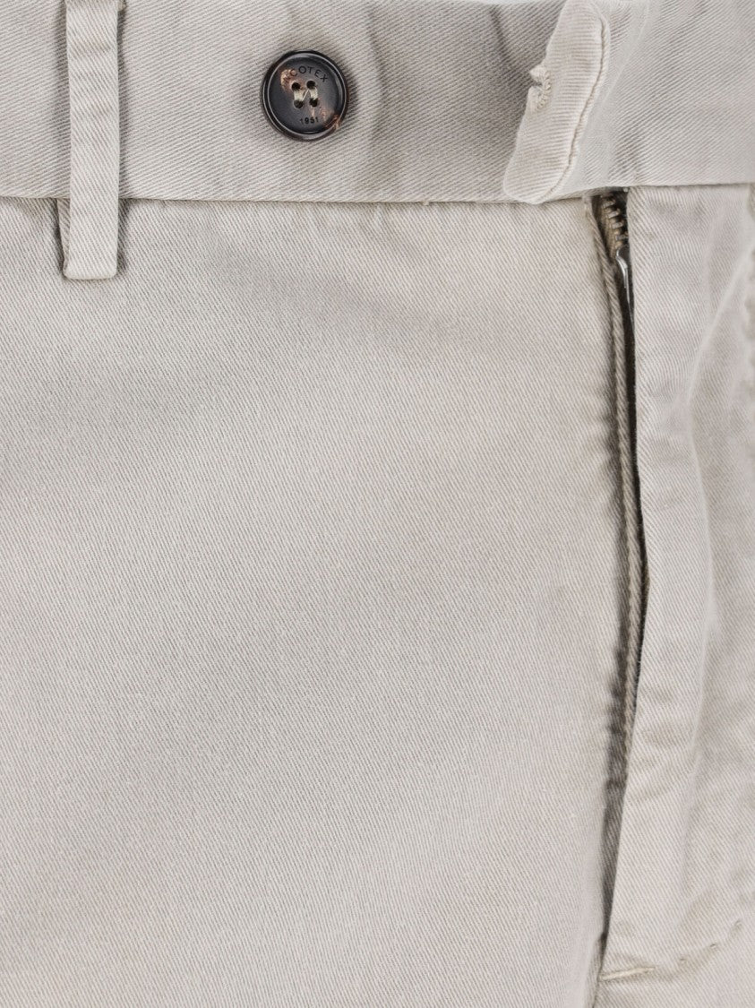 Incotex High-Waisted Beige Chino Pants With Straight Leg Design