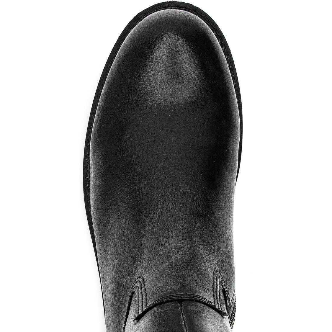 Gabor Black Polished Side Zipper Sturdy Sole Leather Boots