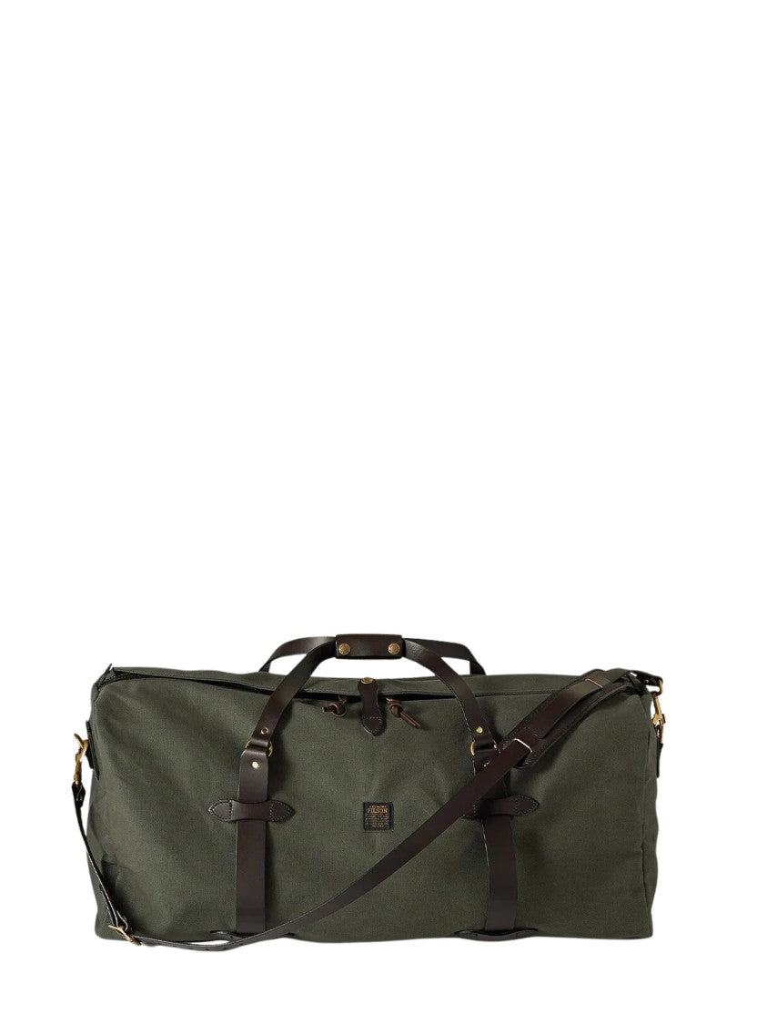 Filson Rugged Twill Duffle Bag With Leather Accents And Practical Design