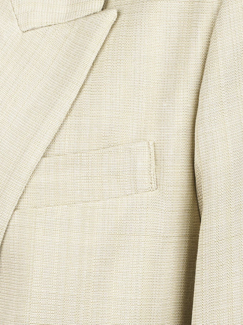 Forte Forte Textured Viscose Hopsack Jacket With Notched Lapels