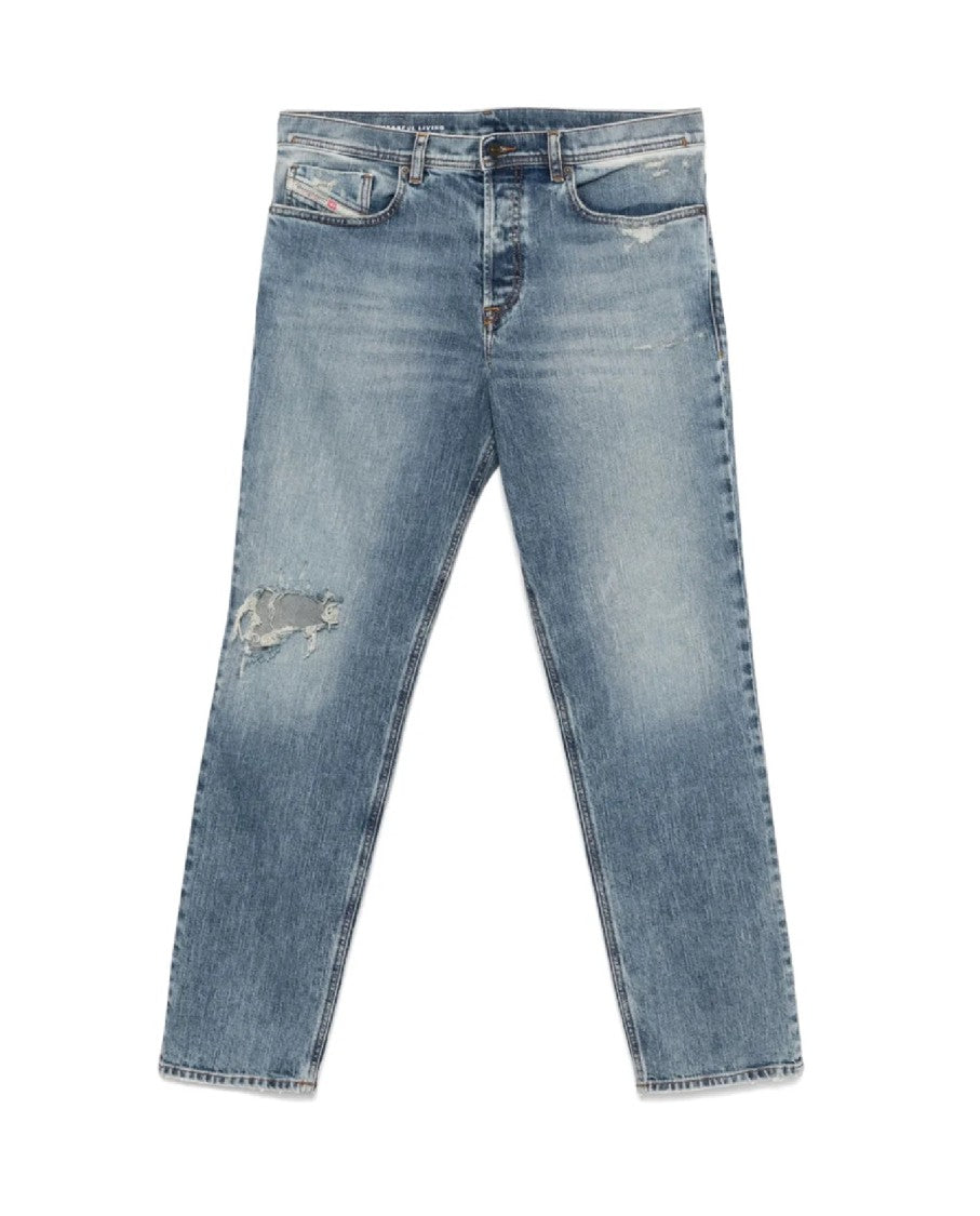 Diesel Tailored Light Wash Trousers With Classic Five-Pocket Design