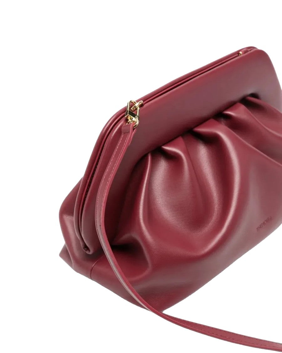 Themoirè Bios Medium Tawny Port Gathered Vegan Fabric Shoulder Bag