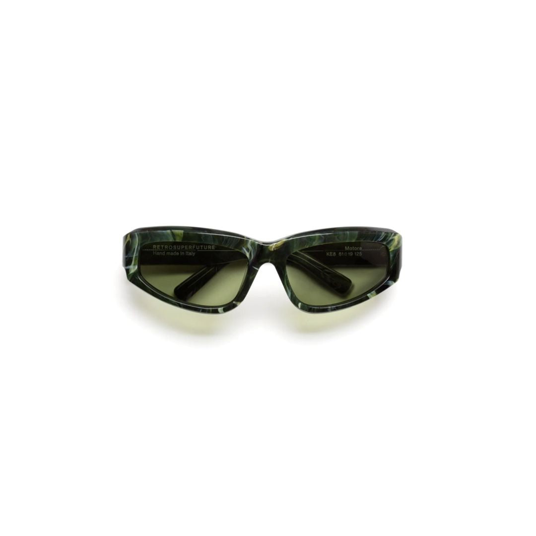 Retrosuperfuture Dark Green Motore Marbled Acetate Sunglasses