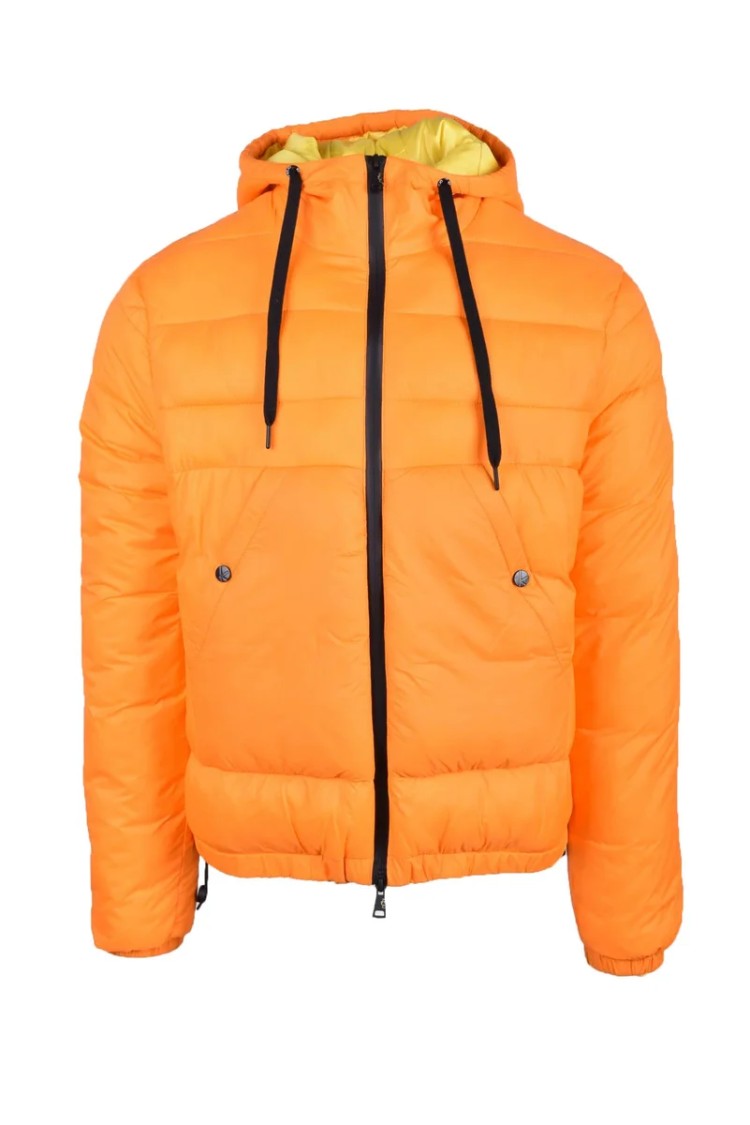 Kejo Orange Hooded Polyamide Down Jacket