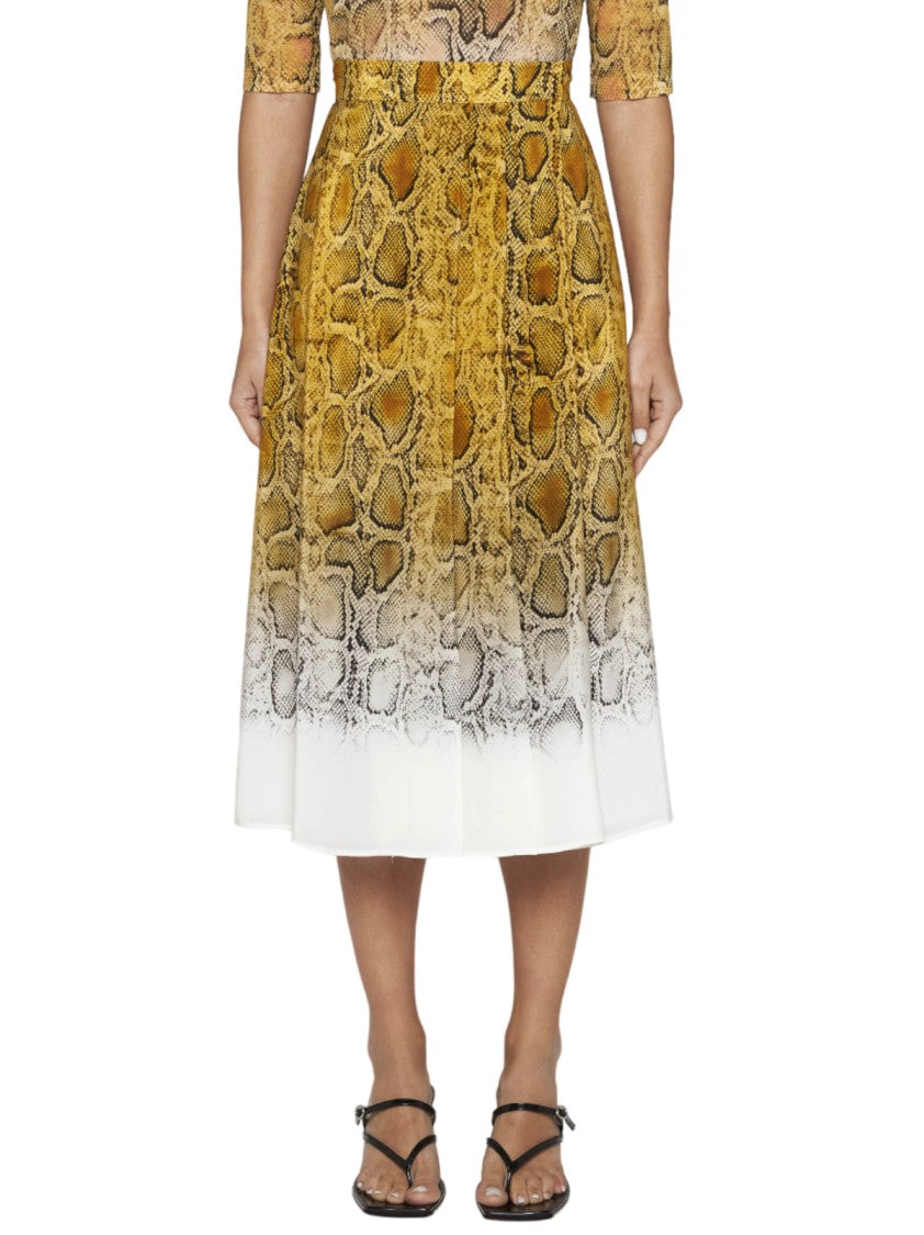 Max Mara Midi Skirt With Bold Snakeskin Pattern