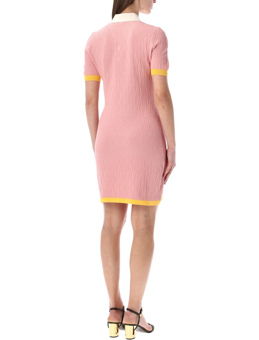 Fendi Ff Jacquard Cotton-Silk Mini Dress