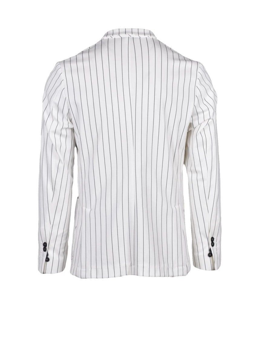 Havana & Co White Cotton Nylon Elastane Blazer Jacket