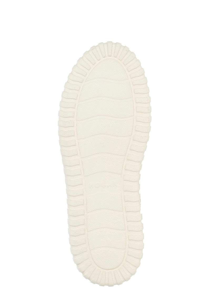 Hogan Ivory H-Stripes Metallic Heel Sneakers