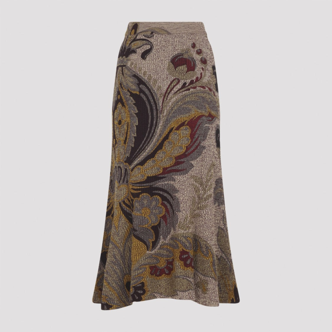 Etro Multicolour Flared Midi Skirt With Intricate Paisley Pattern