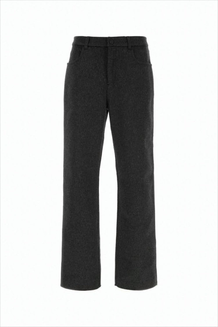 Ami Straight-Leg Black Pants With Mid-Rise Waist