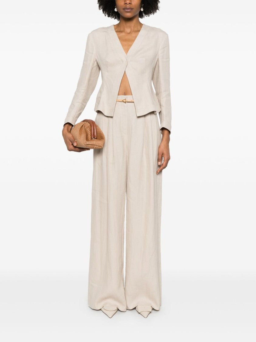 Giorgio Armani Relaxed Wide-Leg Trousers With Pleat Detailing