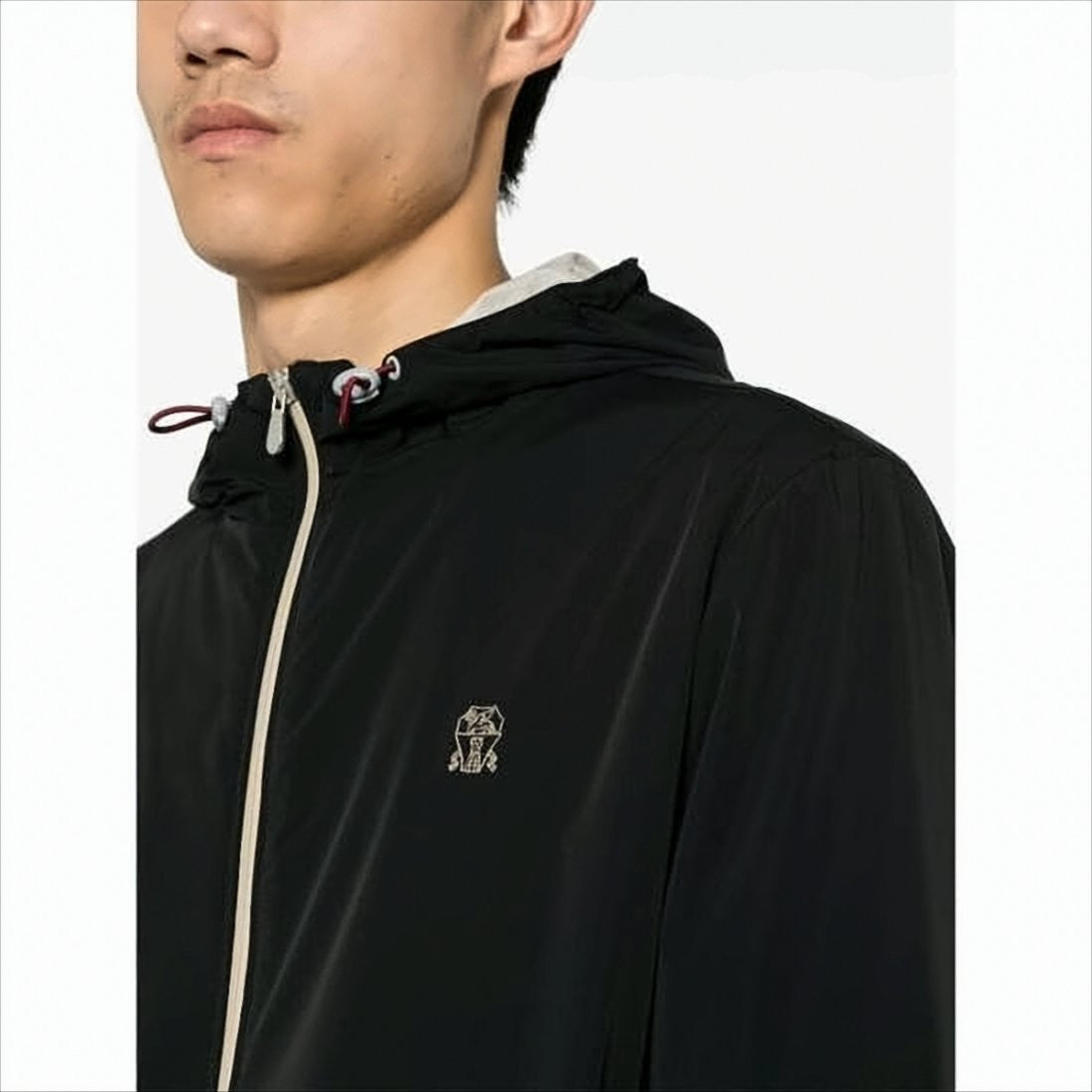 Brunello Cucinelli Lightweight Hooded Jacket With Zip Closure And Subtle Logo