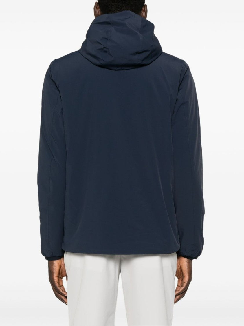 K-Way Reversible Navy Blue And Khaki Padded Jacket