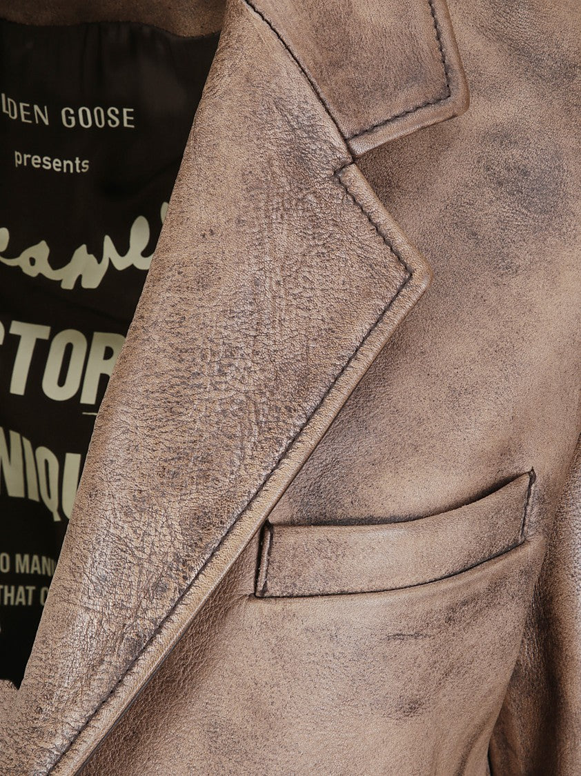 Golden Goose Elasticated Jacket With Cow Leather Accents