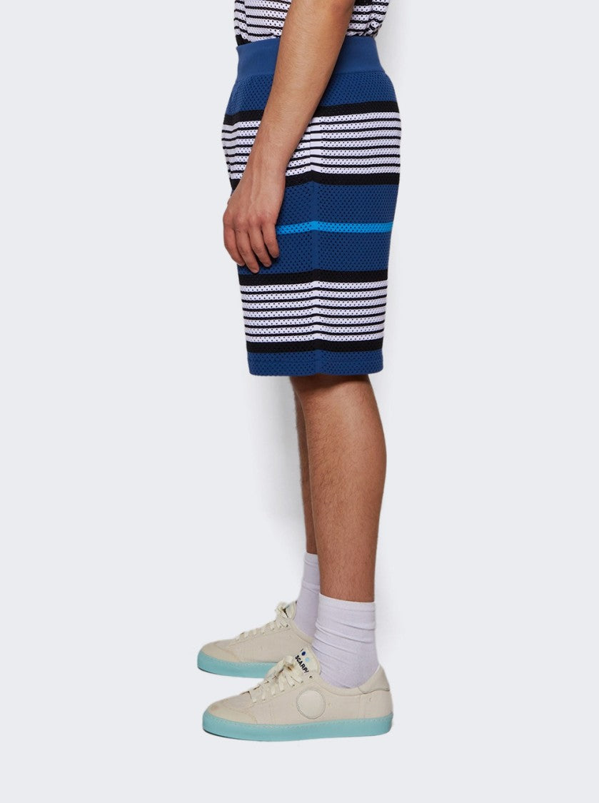 Burberry Striped Knit Shorts With Elastic Waistband