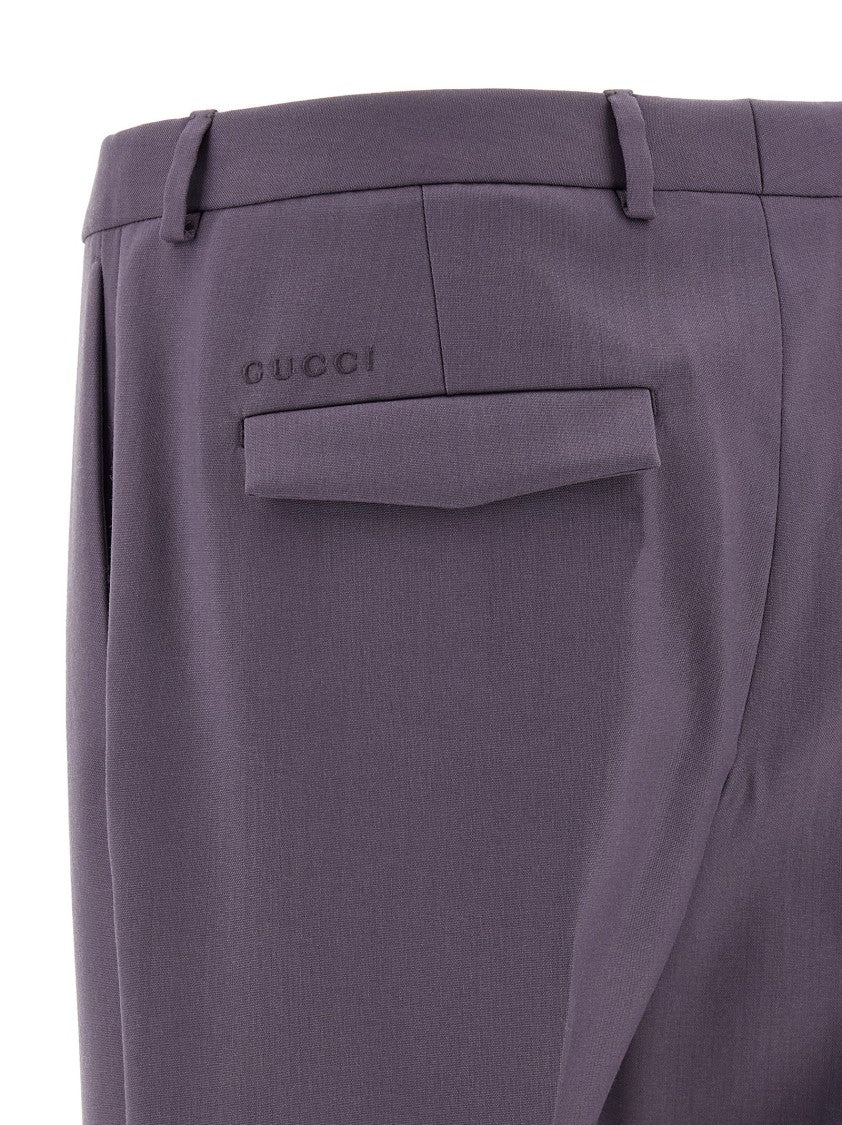 Gucci Tailored Wool Trousers With Stretched Pleat Design