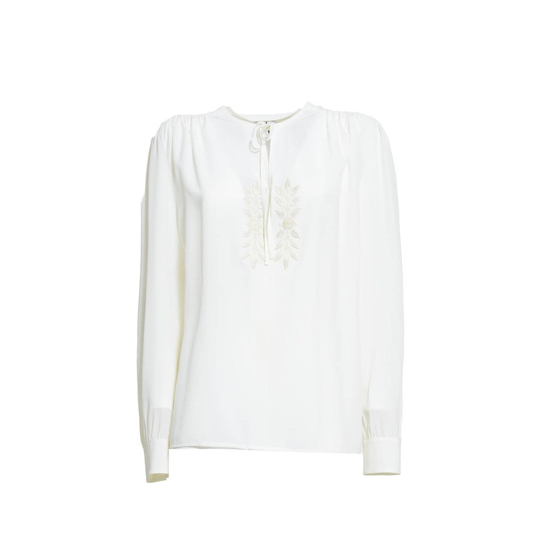 Etro Silk Blouse With Embroidery And Cream Bow