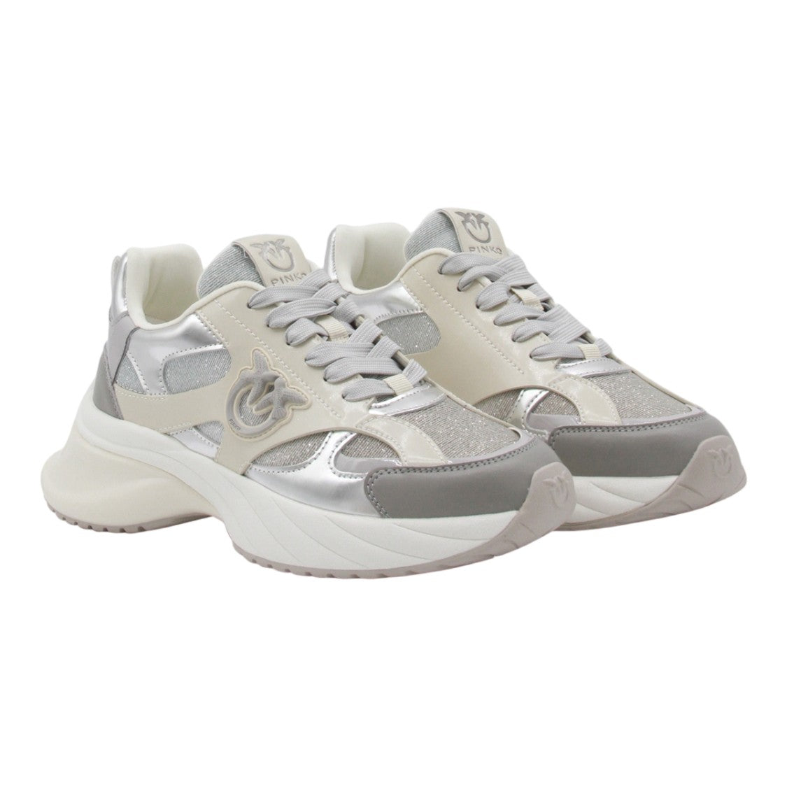 Pinko Sneakers With Metallic Silver Panels