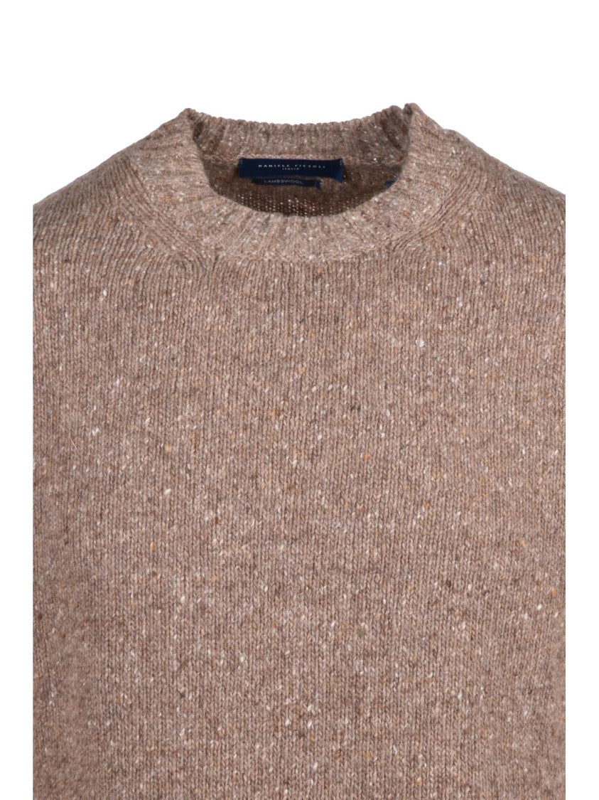 Daniele Fiesoli Crewneck Sweater With Textured Knit And Ribbed Detailing