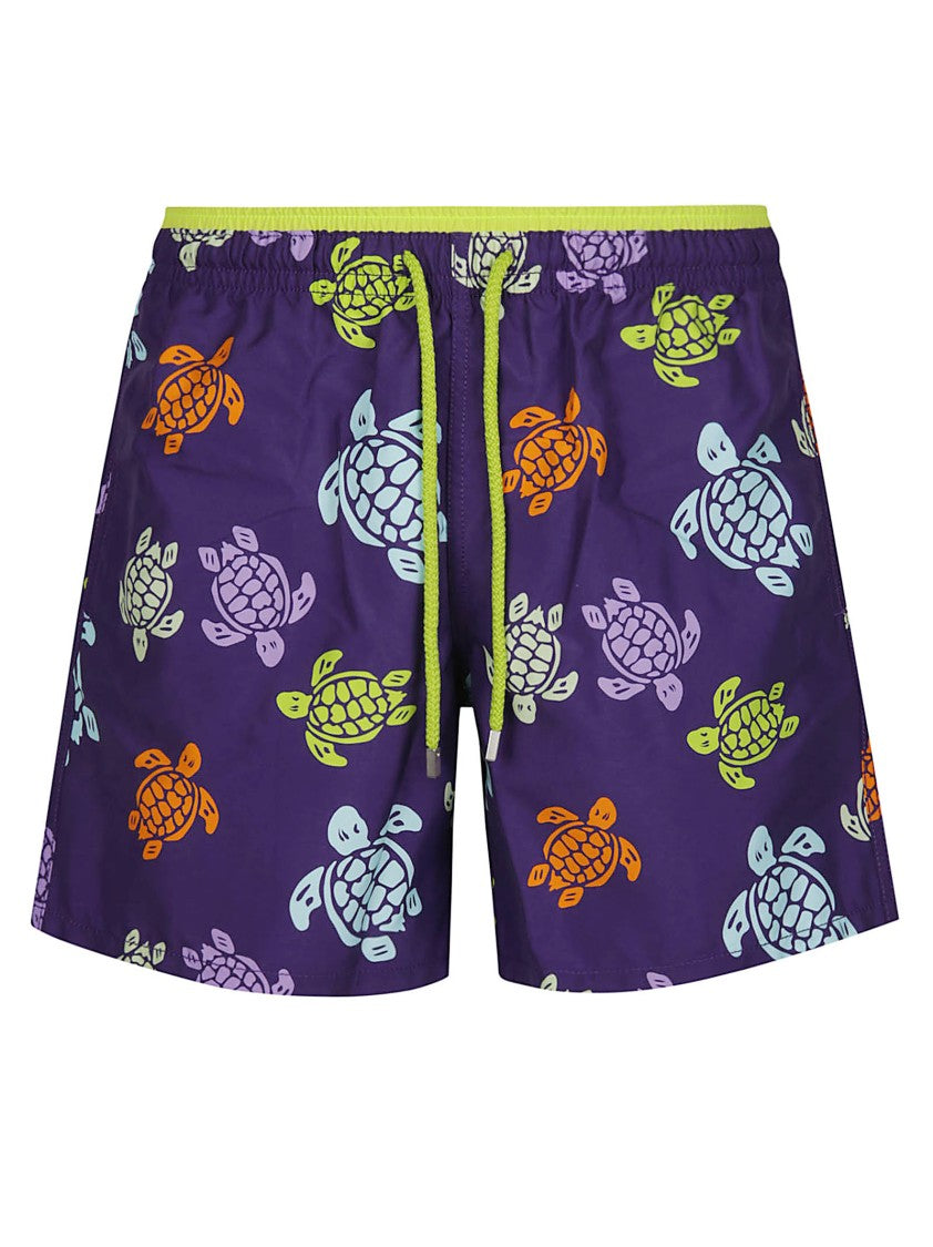 Vilebrequin Purple Moka Polyamide Turtle Swim Shorts