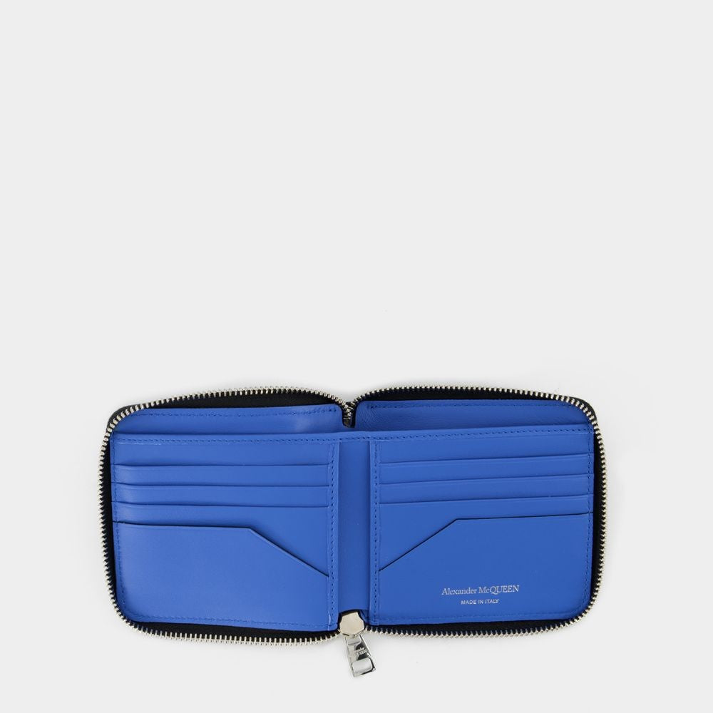 Alexander Mcqueen Zip Around Billfold Wallet - Black - Leather