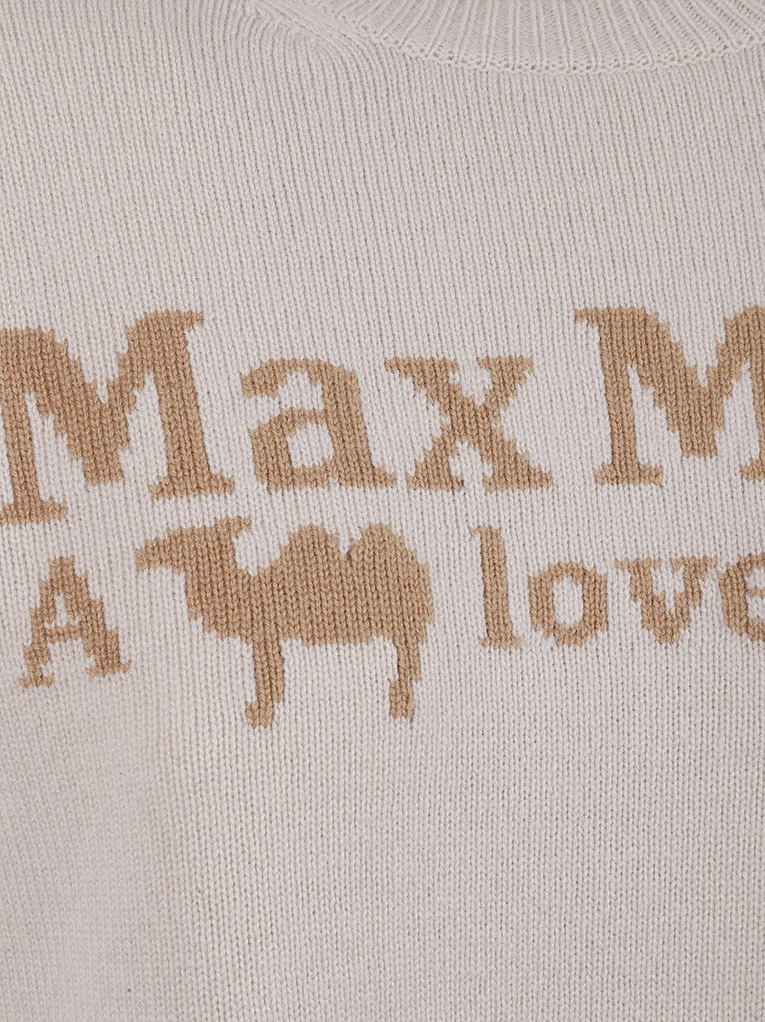 Max Mara Beige Sweater With Playful Graphic