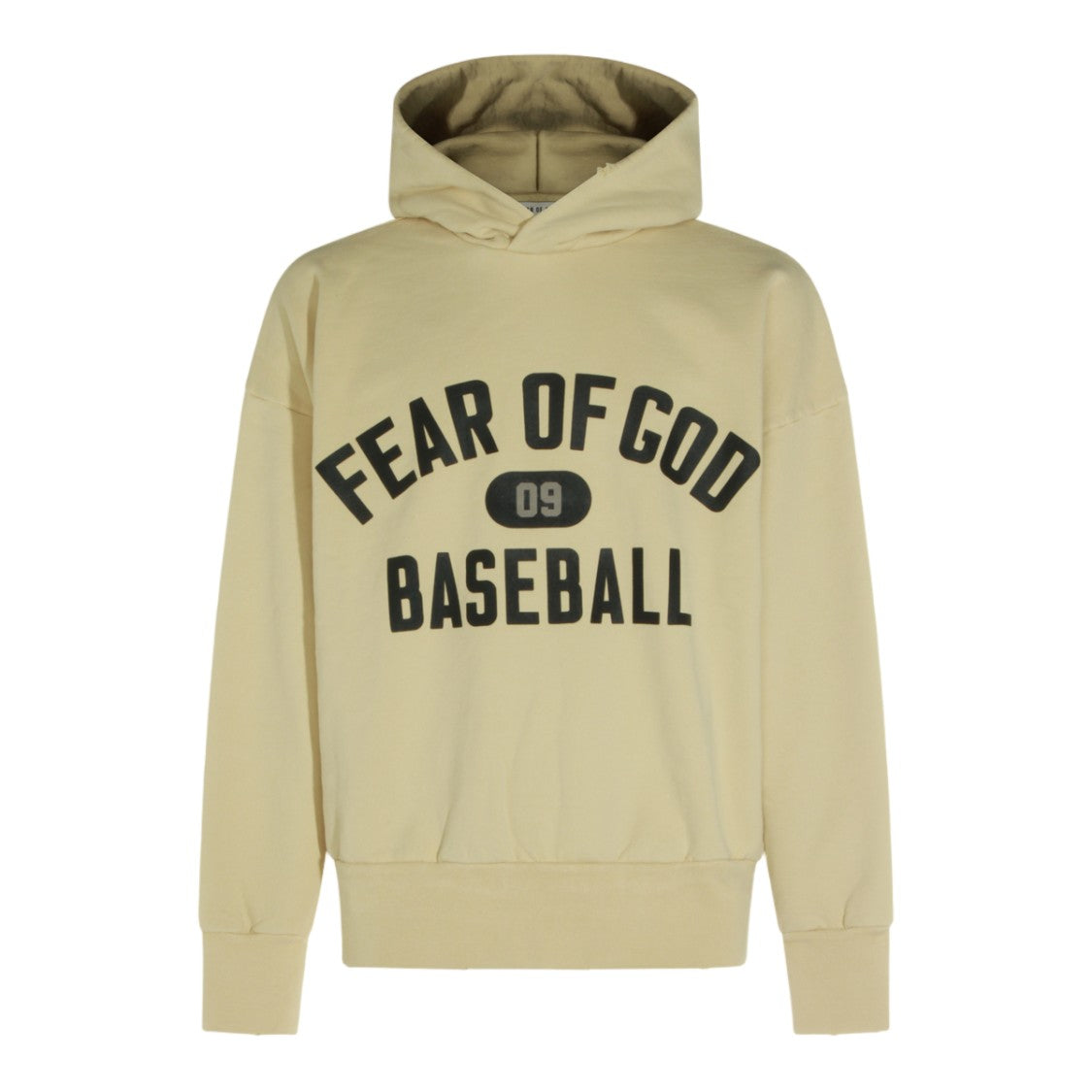 Fear Of God Relaxed Fit Hoodie With Bold Text And Ribbed Details