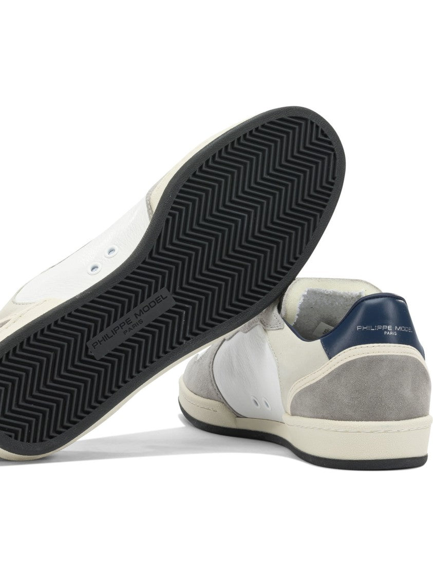 Philippe Model Paris Low-Top Leather Sneakers With Suede Accents