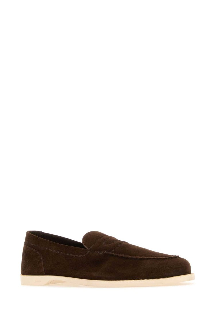 John Lobb Chocolate Suede Pace Loafers