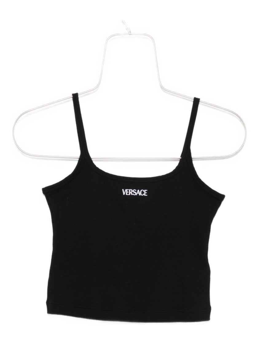 Versace Fitted Black Crop Top