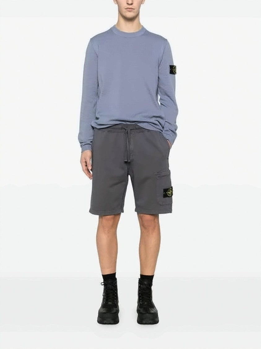 Stone Island Relaxed-Fit Grey Cotton Shorts