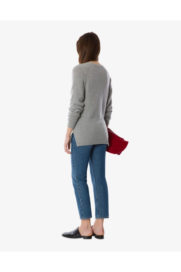 Alberta Ferretti Grey Wool-Blend Sweater